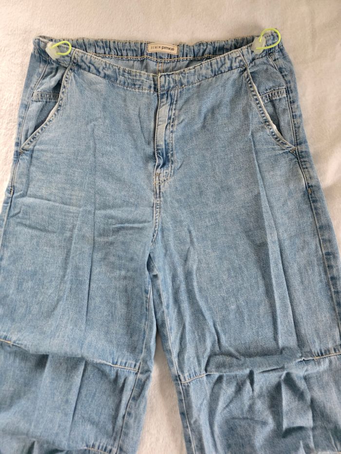 Pantàon cargo bleu jean fluide - photo numéro 9