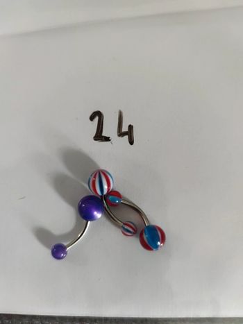 lot de 3 piercings nombril acier chirurgical et acrylique