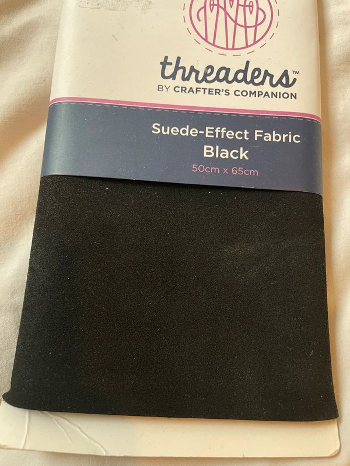 Bande de tissu de 50x65 cm en suédine noire - photo numéro 2