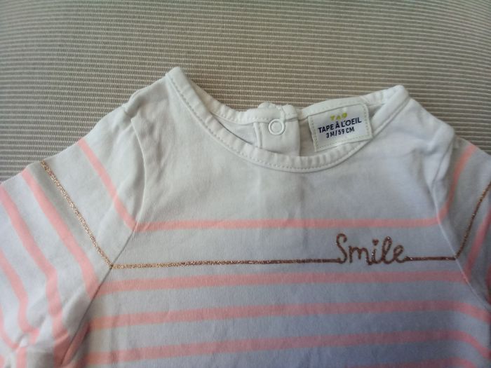 T-shirt longues manches bébé fille TAO 3m 59cm - photo numéro 2