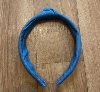 Serre tête bleu denim fille