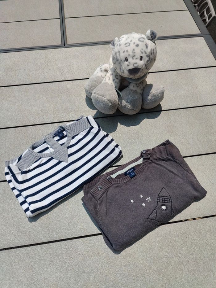 Lot 2 pulls garçon Kiabi 12 mois