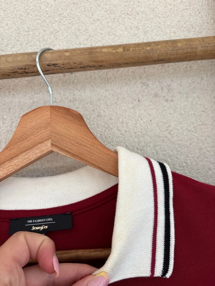 Robe pull bordeaux avec col - photo numéro 4