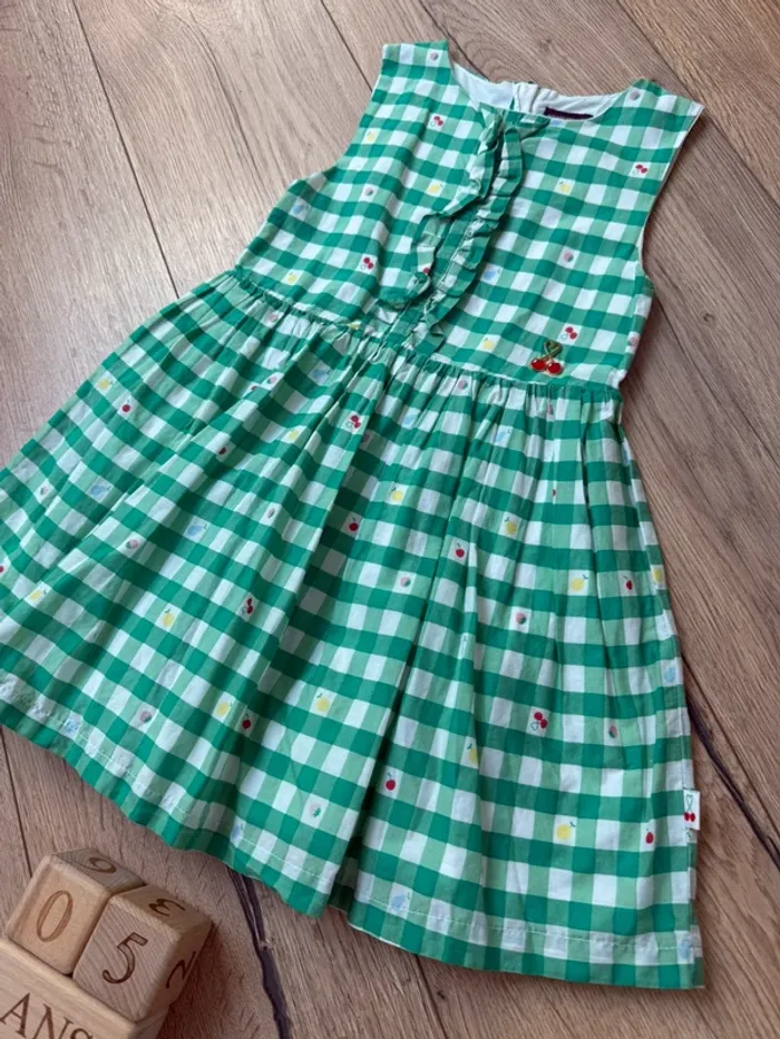 Robe à carreaux vertes thème fruits  Sergent Major - 5 ans - photo numéro 2