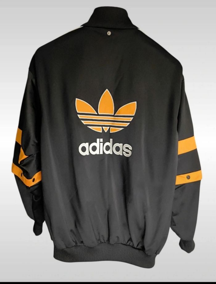 Veste haut de survêtement adidas,noir et orange, vintage, taille L, - photo numéro 2