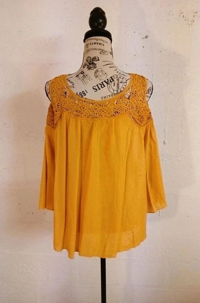 💛 Blouse fluide moutarde – Jennyfer – Taille 42/44 – Très bon état - photo numéro 3