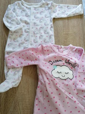Lot de 2 pyjamas velours légers fille 3 mois #espanolitinafille3mois