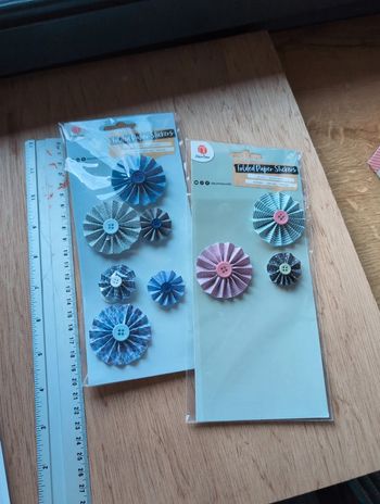 Fleur en papier autocollantes