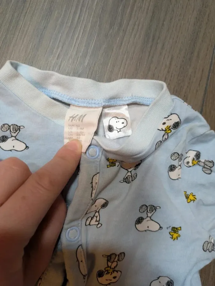 Pyjama en coton Snoopy 3 mois H&M très bon état - photo numéro 2