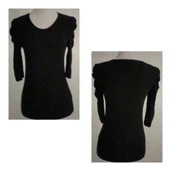 Pull noir manches 3/4 Stradivarius taille 36