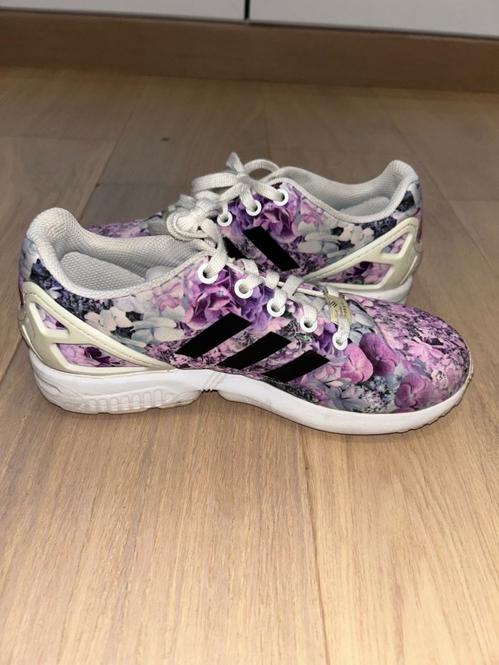 Baskets Adidas Torsion - Taille 37 - Motif floral violet - photo numéro 7