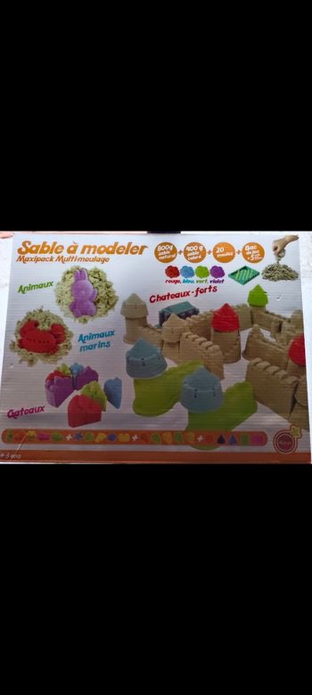 Grand coffret de sable à modeler + nombreux moules et accessoires