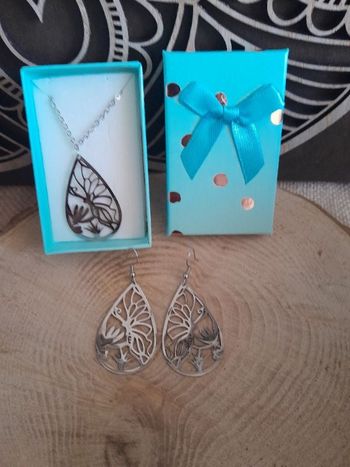 Parure acier inoxydable papillon