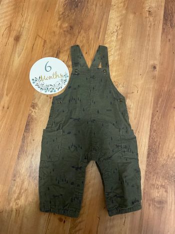 Salopette velours kaki 6 mois