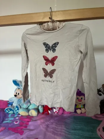 T shirt manches longues papillons