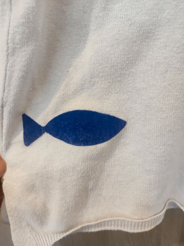 Pull blanc poisson Okaïdi 6 ans - photo numéro 6