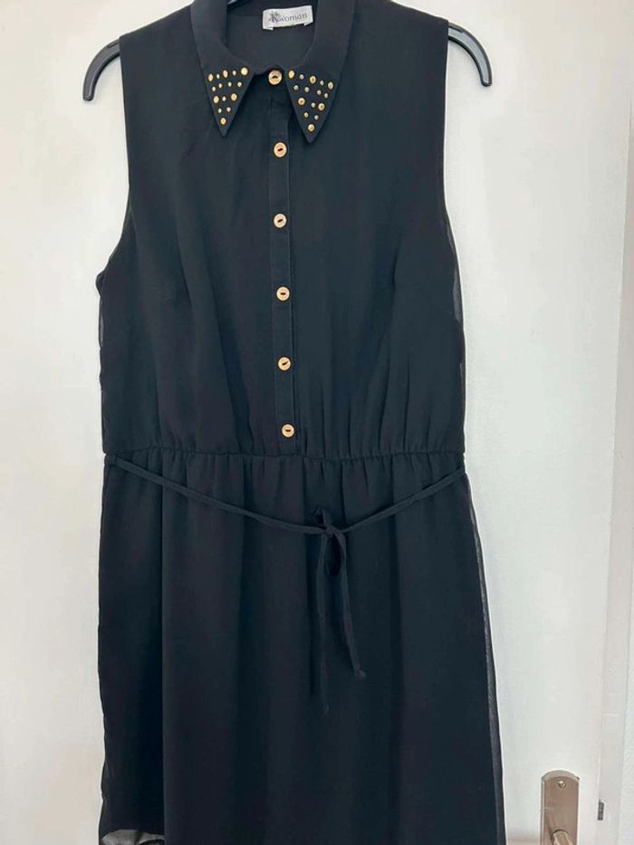 Robe  fluide  noire  et doré T40 - photo numéro 3