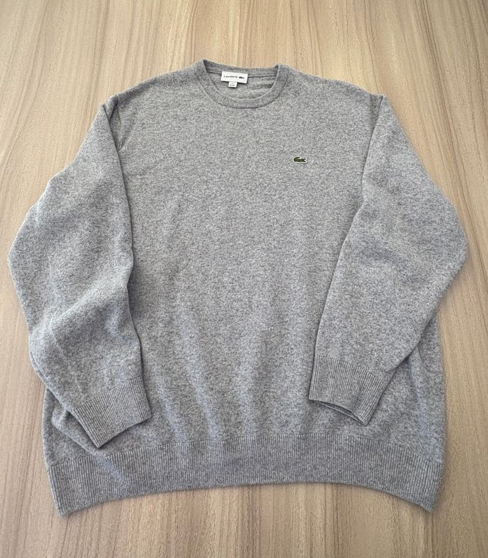 Pull en laine Lacoste gris taille 9 (4XL) - taille petit, équiv. 2XL - photo numéro 2