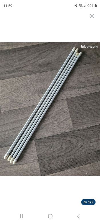 Lot de 4 tringles à rideaux extensible (40à70cm)blanche
