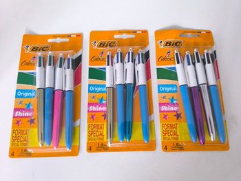 3 Lots de 4 stylos 4 couleurs