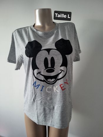 T shirt tete de Mickey gris
