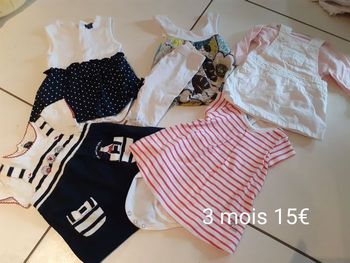 Lot 7 vêtements 3 mois fille été