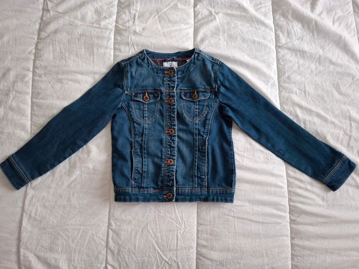 Veste en jean Okaïdi 8 ans bleu à pressions