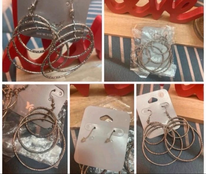 6 paires de boucles d’oreille - métal léger - photo numéro 7