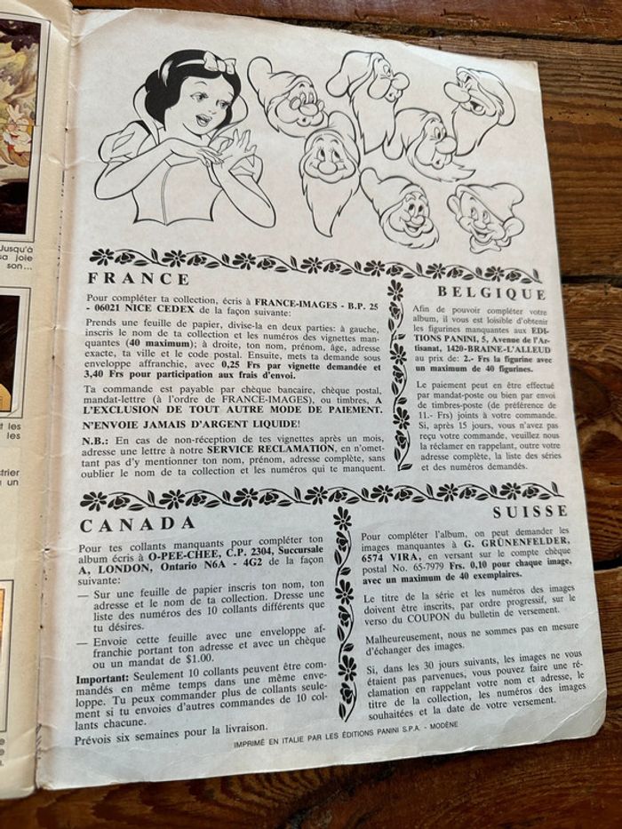 Grand album figurines Panini ancien vintage Disney Blanche Neige et les 7 nains - photo numéro 10