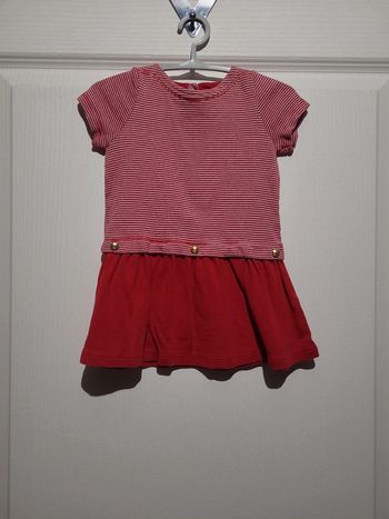 Robe rayée rouge et blanc petit bateau