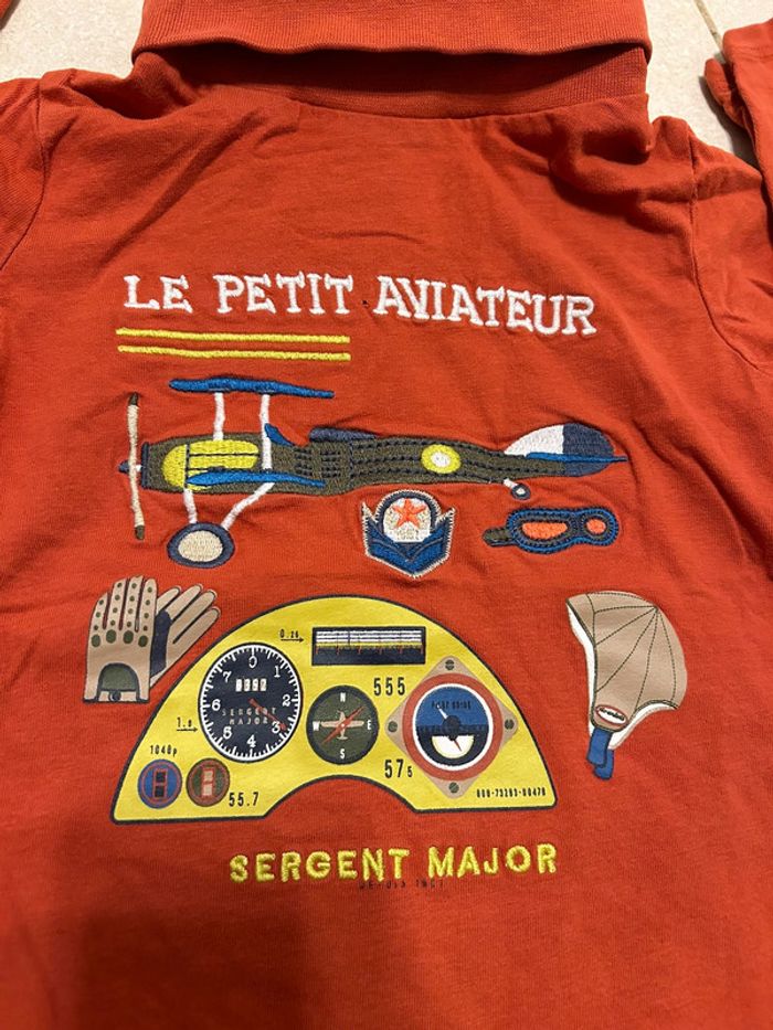 Sous pull col roulé aviateur orange Sergent Major 4 ans - photo numéro 4