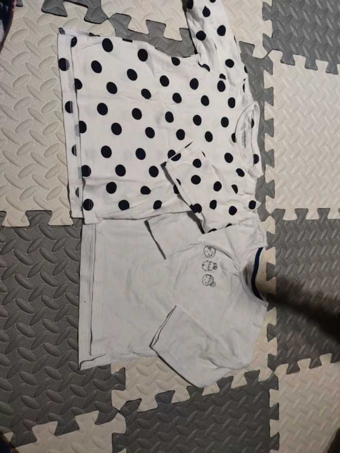 Lot de 2 tee shirt manches longues Vertbaudet 12 mois