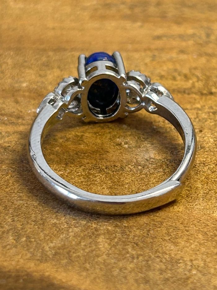Bague réglable en laiton et en lapis-lazuli – Sagesse & Intuition - photo numéro 5