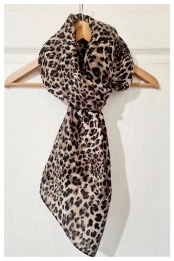 Foulard léopard beige doré