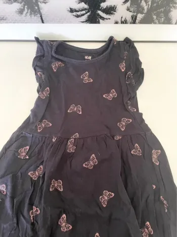 Robe bleu marine motif papillons H&M 98-104cm