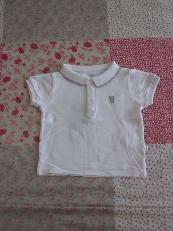 Polo manches courtes blanc 18 mois
