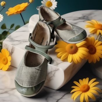 Magnifiques ballerines a bride ton vert