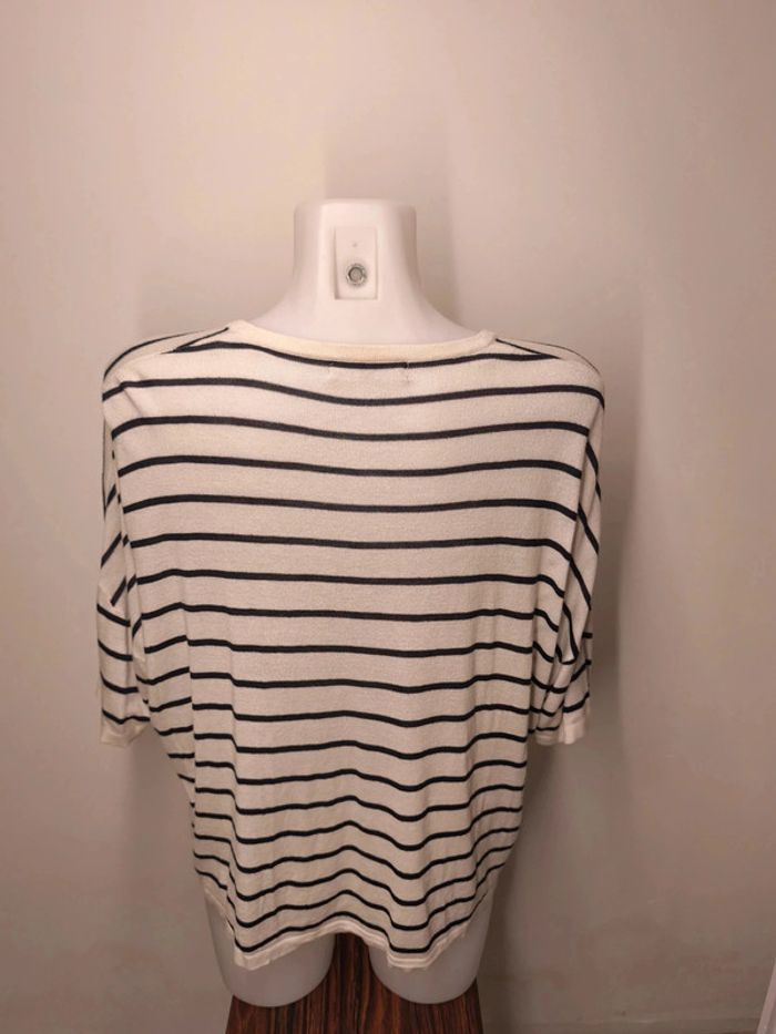 Pull Mango Femme Taille S Blanc rayé - photo numéro 2