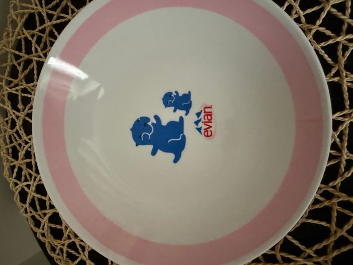 Assiette Publicitaire pour bébé " Evian "