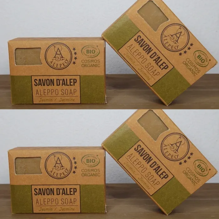 Lot 4 savons d'alep fleur de jasmin | 4 x 100g | BIO