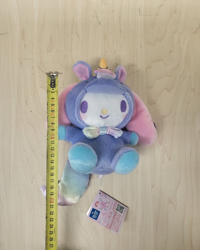 Petite peluche Sanrio My Melody Licorne bleue - photo numéro 6