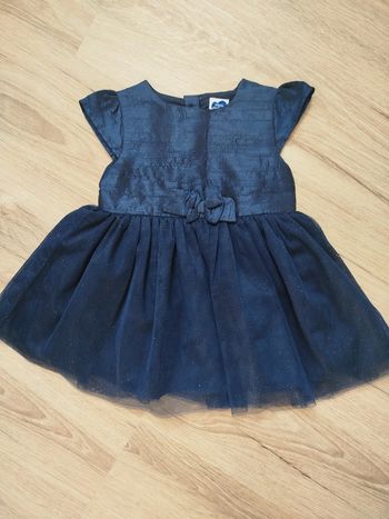Jolie robe bleue à paillettes bébé fille 12 mois