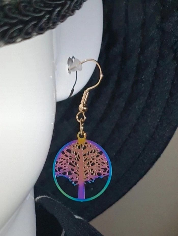 Boucles d'oreilles acier inoxydable caméléon - photo numéro 2