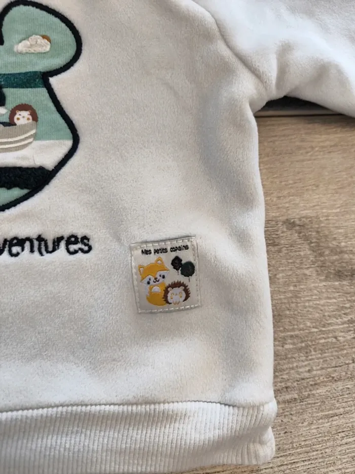 Pull doublé tout doux tout chaud garçon 6 mois Mes petits Cailloux - photo numéro 3