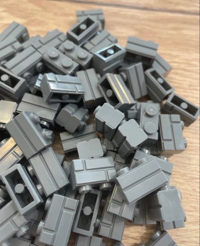 Lot de 100 bricks LEGO type Mur gris foncé 2x1 réf 6000311 - photo numéro 4