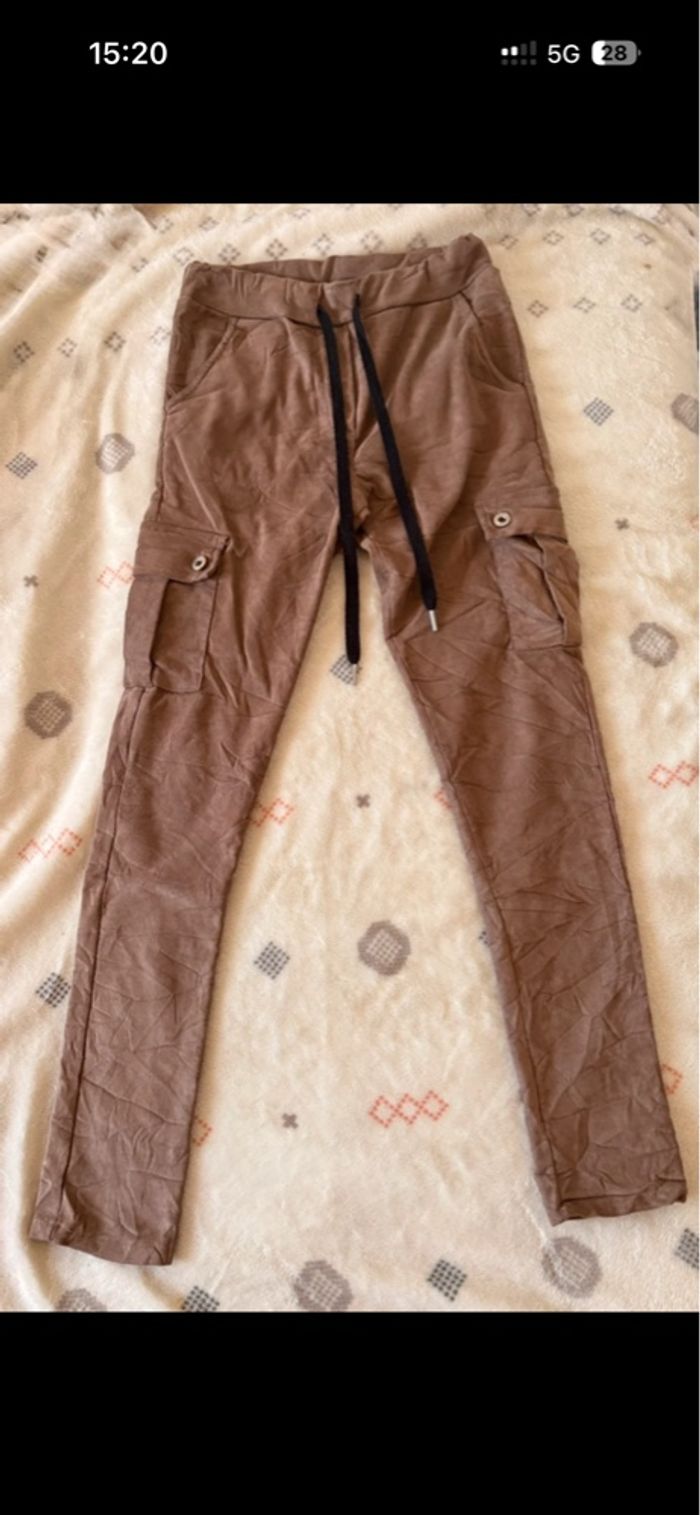 Pantalon marron style jean – Taille S - photo numéro 2