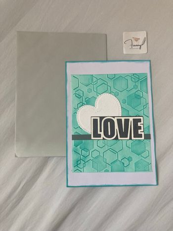 Carte de voeux - St Valentin - Vert Menthe 