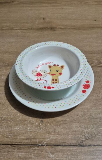 Assiette et bol Sophie la girafe 