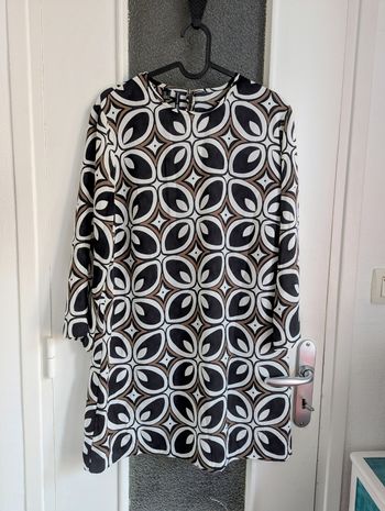 Robe mango marron blanc motifs taille 40 L