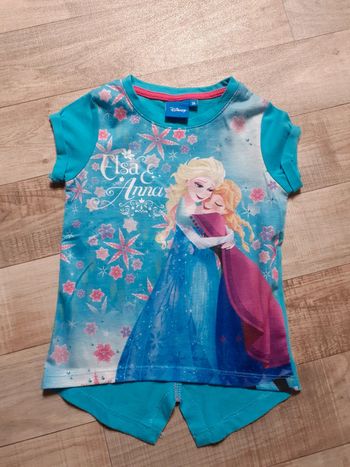 T-shirt fille manches courtes la reine des neiges 3 ans